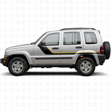 Autocollant Vinyle Latéral Double Bande pour Jeep Liberty 2002-2012_2