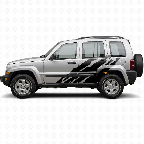 Autocollant adhésif latéral graphique éclaboussure de boue pour Jeep Liberty 2002-2012_1