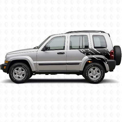 Autocollant en vinyle graphique éclaboussures de boue pour côté arrière Jeep Liberty 2002-2012