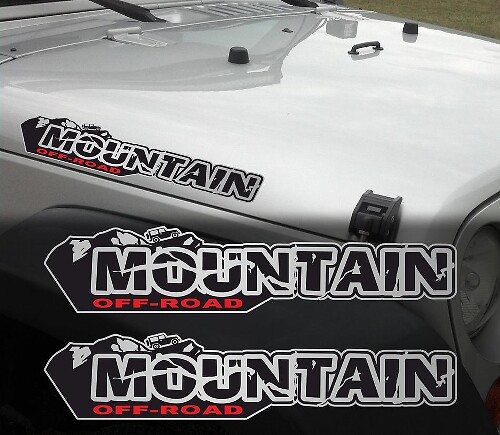 Paire de décalcomanies Mountain off road Wrangler set Jeep autocollants capot garde-boue graphique TJ JK CJ YJ rubicon
