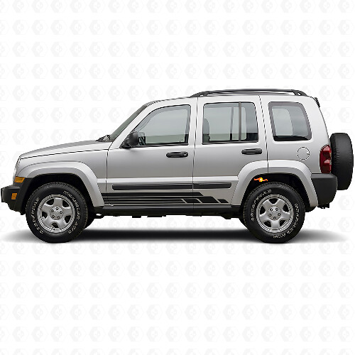Kit de décalcomanies latérales en vinyle avec bandes courbées pour Jeep Liberty 2002-2012_1