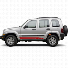 Kit de décalcomanies latérales en vinyle avec bandes courbées pour Jeep Liberty 2002-2012_3