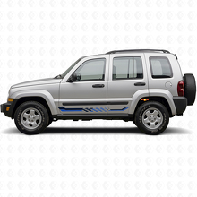 Autocollant vinyle à bandes latérales à damier pour Jeep Liberty 2002-2012_2