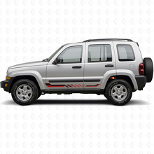 Autocollant vinyle à bandes latérales à damier pour Jeep Liberty 2002-2012_3