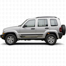 Autocollant Vinyle pour Bas de Caisse à Lignes Courbes pour Jeep Liberty 2002-2012_2