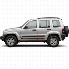 Autocollant en vinyle style course bandes latérales pour Jeep Liberty 2002-2012_3
