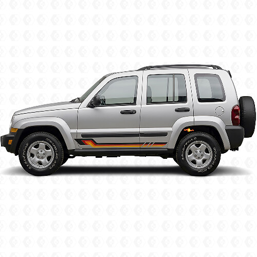 Autocollant en vinyle à bandes latérales style vintage pour Jeep Liberty 2002-2012_1