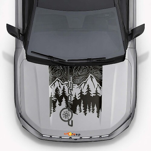Autocollant en vinyle de style montagne pour capot Jeep Compass 2026_1