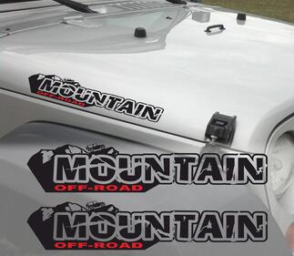 Paire de décalcomanies Mountain off road Wrangler set autocollants Jeep capot garde-boue graphique TJ JK CJ YJ rubicon une couleur