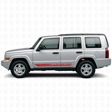 Autocollant vinyle à rayures latérales incurvées à damier pour Jeep Commander 2006-2010_3