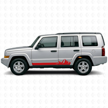 Autocollant latéral vinyle fines rayures montagnes pour Jeep Commander 2006-2010_3