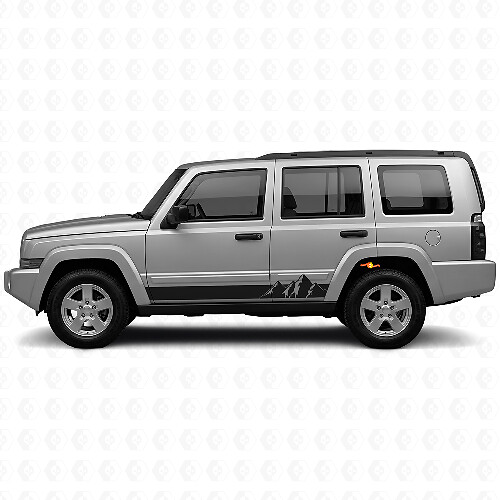 Autocollant latéral en vinyle à larges rayures montagnes pour Jeep Commander 2006-2010_1