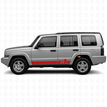 Autocollant latéral en vinyle à larges rayures montagnes pour Jeep Commander 2006-2010_3