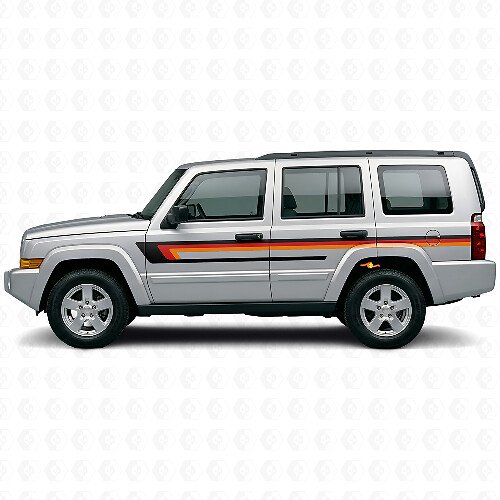 Décalcomanie en vinyle à triples bandes pour porte de Jeep Commander 2006-2010
