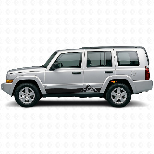 Autocollant latéral en vinyle style montagnes pour Jeep Commander 2006-2010_1