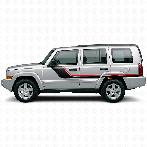 Autocollant latéral à bandes jumelles pour Jeep Commander 2006-2010