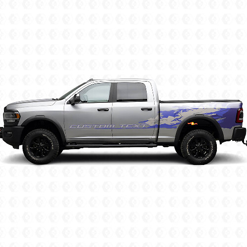 Kit de décalcomanies latérales en vinyle personnalisées contre les éclaboussures de boue pour Dodge Ram 2013–2020