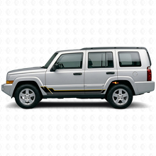 Autocollant en vinyle à bandes jumelles pour bas de caisse Jeep Commander 2006-2010_2