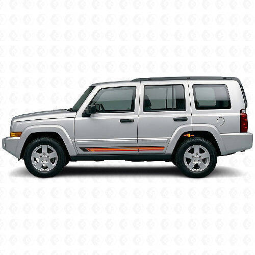 Autocollant vinyle latéral à bandes droites vintage pour Jeep Commander 2006-2010