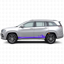 Autocollant Latéral Vinyle Rayures Fines Montagnes pour Jeep Commander Meridian 2021+_2