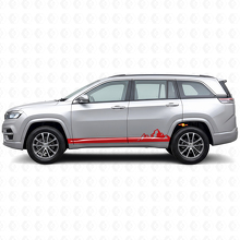 Autocollant Latéral Vinyle Rayures Fines Montagnes pour Jeep Commander Meridian 2021+_3