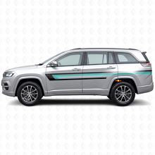Autocollant Vinyle Bandes Triple sur Porte pour Jeep Commander Meridian 2021+_2