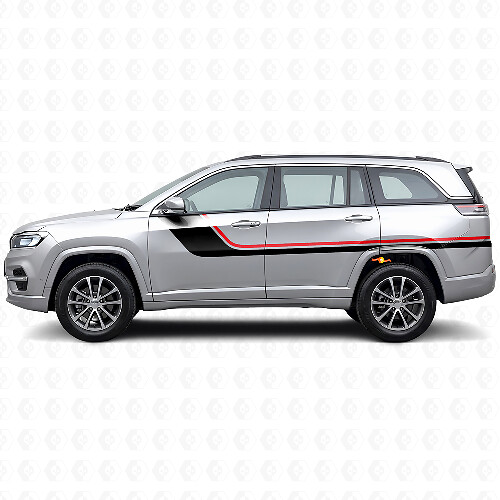 Autocollant vinyle latéral à deux bandes pour Jeep Commander Meridian 2021+
