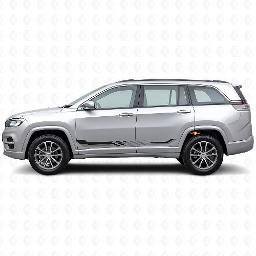 Autocollant en vinyle bandes latérales à damier pour Jeep Commander Meridian 2021+