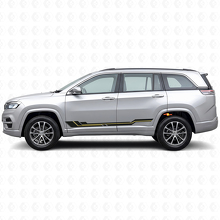 Autocollant en vinyle de bas de caisse lignes courbes pour Jeep Commander Meridian 2021+_2