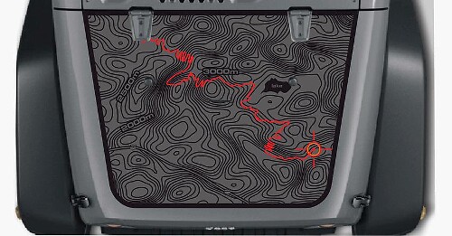 Autocollant en vinyle de carte topographique pour capot Jeep Wrangler TJ LJ JK Unlimited