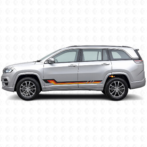 Autocollant en vinyle style vintage à rayures latérales pour Jeep Commander Meridian 2021+_1