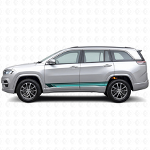 Autocollant Latéral Vinyle à Rayures Droites Vintage pour Jeep Commander Meridian 2021+_2