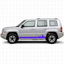 Autocollant latéral vinyle à fines rayures montagnes pour Jeep Patriot 2007-2017_2