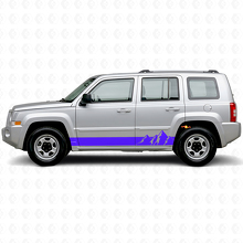 Autocollant latéral en vinyle à larges bandes montagnes pour Jeep Patriot 2007-2017_2
