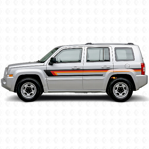 Autocollant Vinyle à Trois Bandes Latérales de Porte pour Jeep Patriot 2007-2017_1
