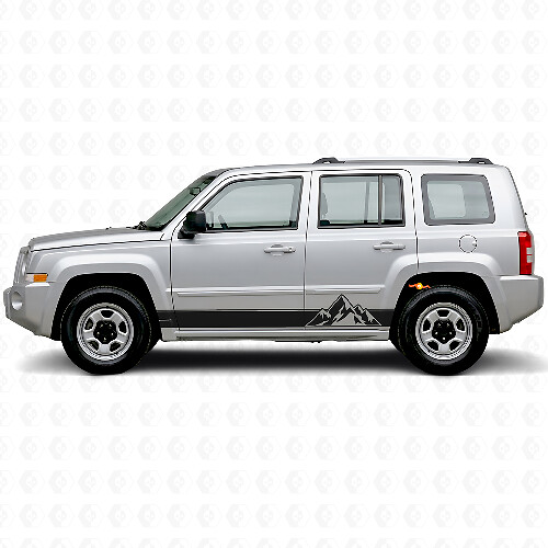 Autocollant latéral en vinyle style montagnes pour Jeep Patriot 2007-2017