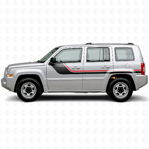 Autocollant vinyle latéral à bandes jumelles pour Jeep Patriot 2007-2017_1