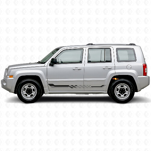 Autocollant en vinyle bandes latérales damier pour Jeep Patriot 2007-2017