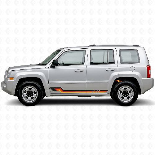 Autocollants vinyle bandes latérales style vintage pour Jeep Patriot 2007-2017