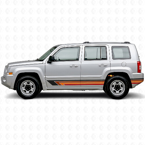Autocollant vinyl latéral rayures droites vintage pour Jeep Patriot 2007-2017_1