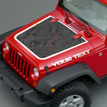 Autocollant vinyle capot style carte topographique pour Jeep Wrangler TJ LJ JK Unlimited 2