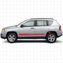 Autocollant vinyle à rayures latérales courbées à damier pour Jeep Compass 2007-2016_3
