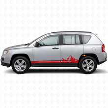 Autocollant Latéral Vinyle à Rayures Fines Montagnes pour Jeep Compass 2007-2016_3