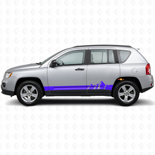Autocollant Vinyle Latéral à Bandes Larges Montagnes pour Jeep Compass 2007-2016_2