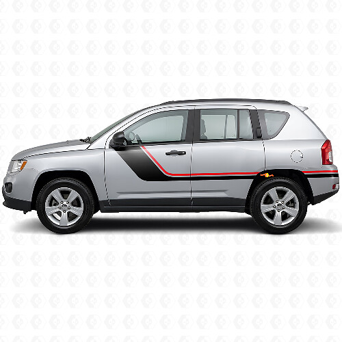 Autocollant vinyle latéral à bandes jumelles pour Jeep Compass 2007-2016