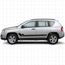 Autocollant en vinyle à bandes jumelles pour bas de caisse Jeep Compass 2007-2016_2