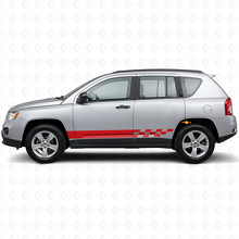 Autocollant Vinyle Latéral à Rayures à Damier pour Jeep Compass 2007-2016_3