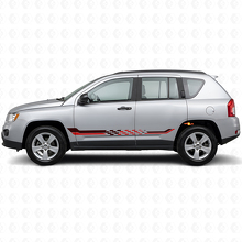 Autocollant en vinyle bandes latérales à damier pour Jeep Compass 2007-2016_3