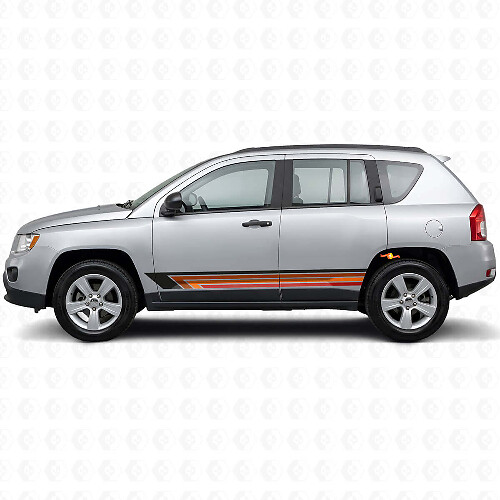 Autocollant vinyle latéral à rayures droites vintage pour Jeep Compass 2007-2016