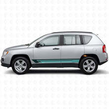 Autocollant vinyle latéral à rayures droites vintage pour Jeep Compass 2007-2016_2